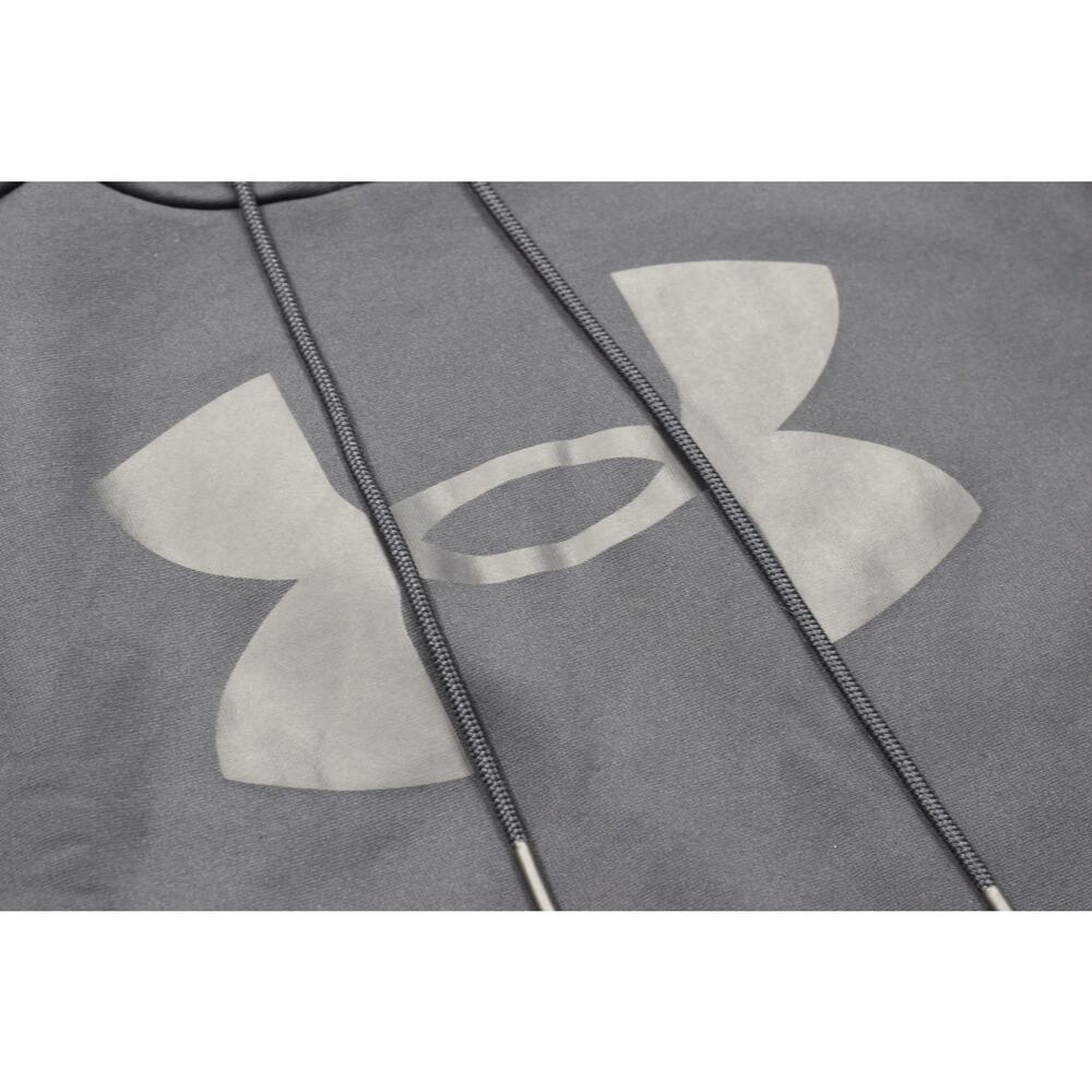 Under Armour Men's Size Medium Black Fleece Pullover Hoodie Loose Fit Logo - Picture 7 of 8